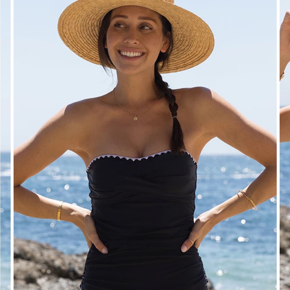 Chic Black Strapless One-Piece Swimsuit